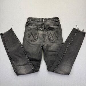 MOTHER High Waisted Looker Ankle Fray Night Hawk Skinny Jeans Gray 23 READ